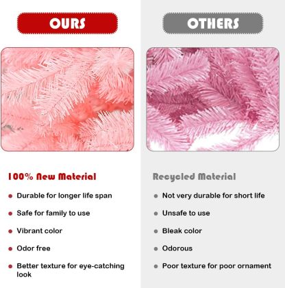 Goplus 5ft Artificial Christmas Tree, Unlit Christmas Pine Tree with 350 PVC Branch Tips, Foldable Metal Stand, Xmas Full Tree for Indoor Home Office Decor