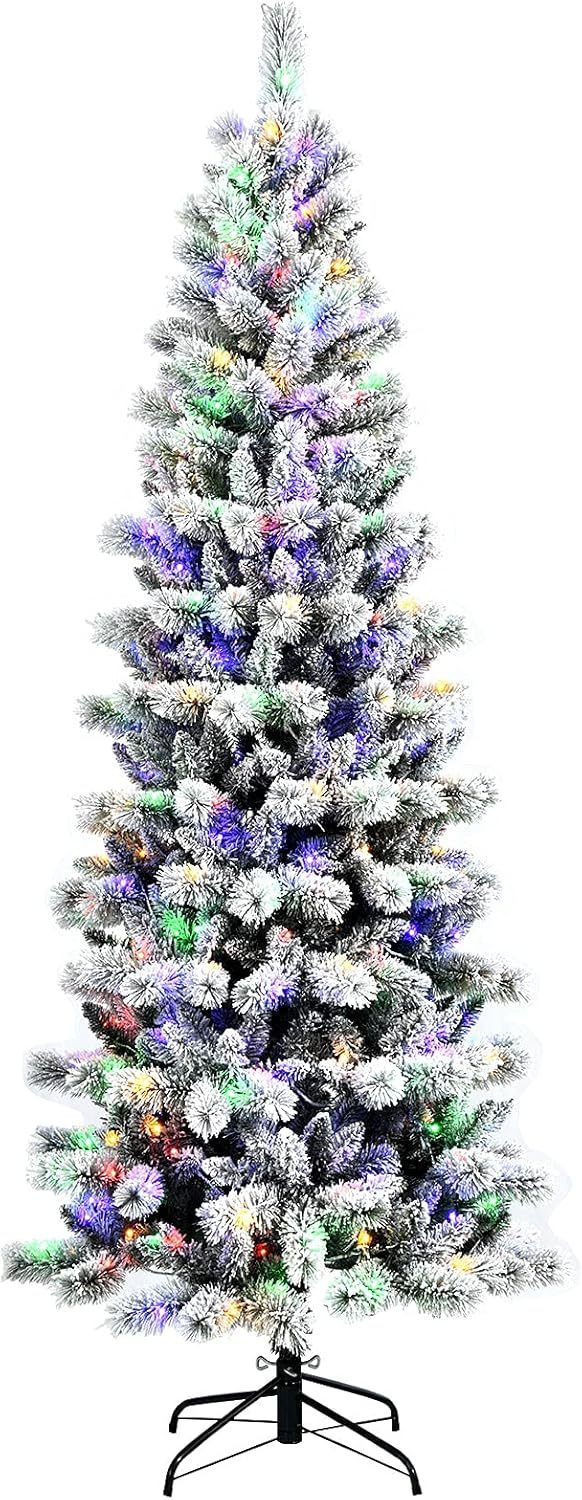 Goplus 5ft Artificial Christmas Tree, Unlit Christmas Pine Tree with 350 PVC Branch Tips, Foldable Metal Stand, Xmas Full Tree for Indoor Home Office Decor