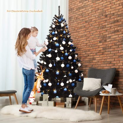 Goplus 5ft Artificial Christmas Tree, Unlit Christmas Pine Tree with 350 PVC Branch Tips, Foldable Metal Stand, Xmas Full Tree for Indoor Home Office Decor