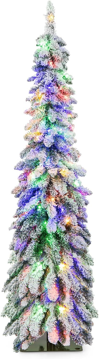 Goplus 5ft Artificial Christmas Tree, Unlit Christmas Pine Tree with 350 PVC Branch Tips, Foldable Metal Stand, Xmas Full Tree for Indoor Home Office Decor