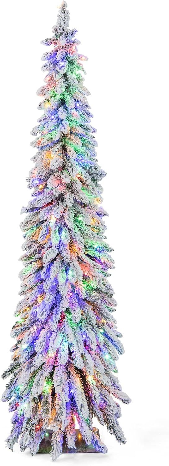 Goplus 5ft Artificial Christmas Tree, Unlit Christmas Pine Tree with 350 PVC Branch Tips, Foldable Metal Stand, Xmas Full Tree for Indoor Home Office Decor