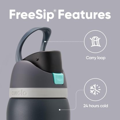 Owala FreeSip Insulated Stainless Steel Water Bottle with Straw, BPA-Free Sports Water Bottle, Great for Travel, 24 Oz, Denim
