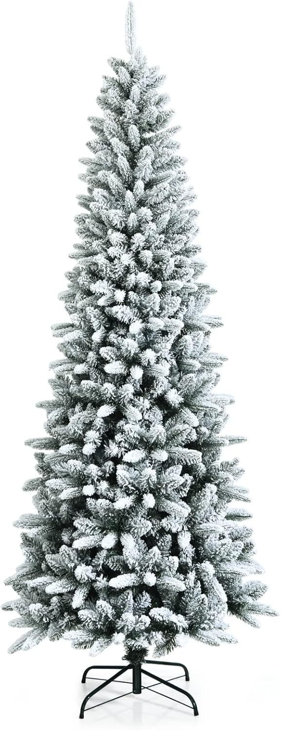 Goplus 5ft Artificial Christmas Tree, Unlit Christmas Pine Tree with 350 PVC Branch Tips, Foldable Metal Stand, Xmas Full Tree for Indoor Home Office Decor