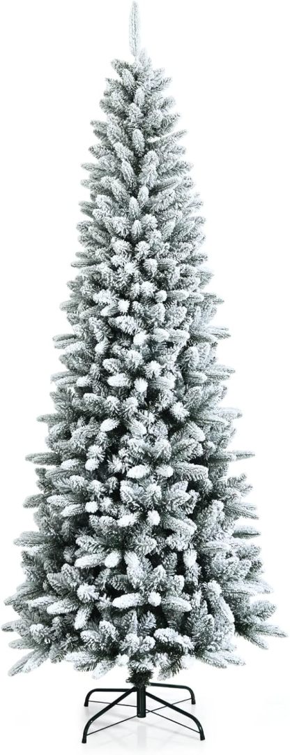 Goplus 5ft Artificial Christmas Tree, Unlit Christmas Pine Tree with 350 PVC Branch Tips, Foldable Metal Stand, Xmas Full Tree for Indoor Home Office Decor