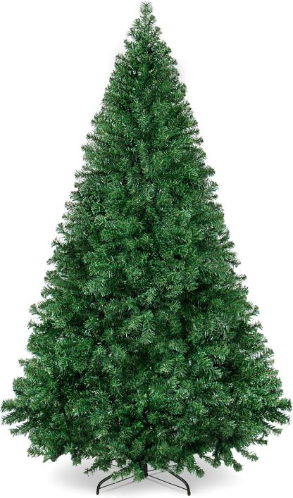 Best Choice Products Artificial Christmas Tree, 6ft Premium Unlit Hinged Design, Dense Branches Realistic Holiday Décor​ w/Easy Assembly, Base
