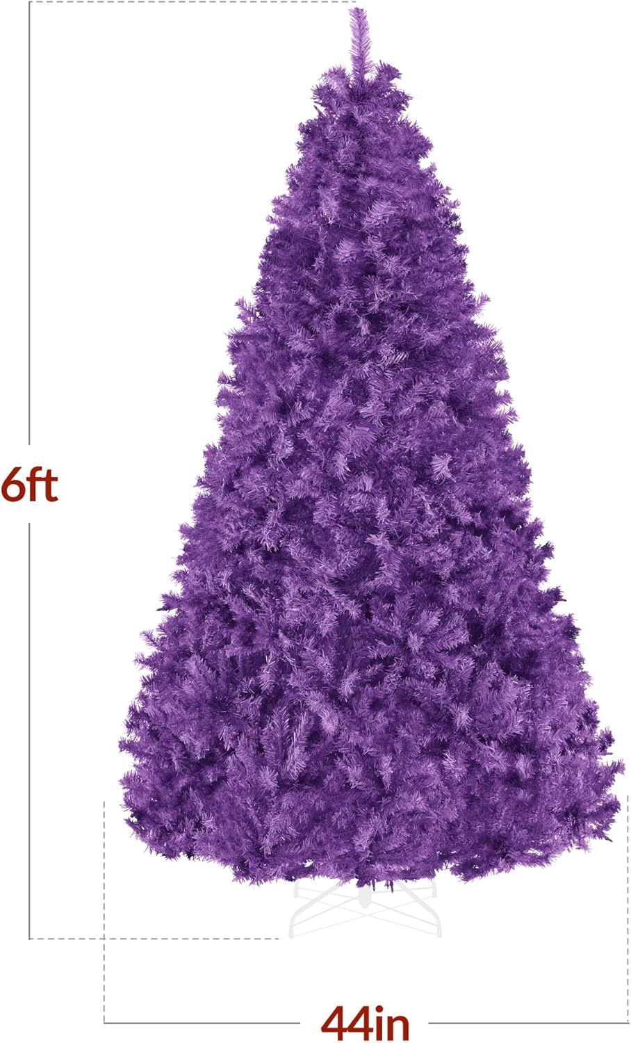 Best Choice Products Artificial Christmas Tree, 6ft Premium Unlit Hinged Design, Dense Branches Realistic Holiday Décor​ w/Easy Assembly, Base