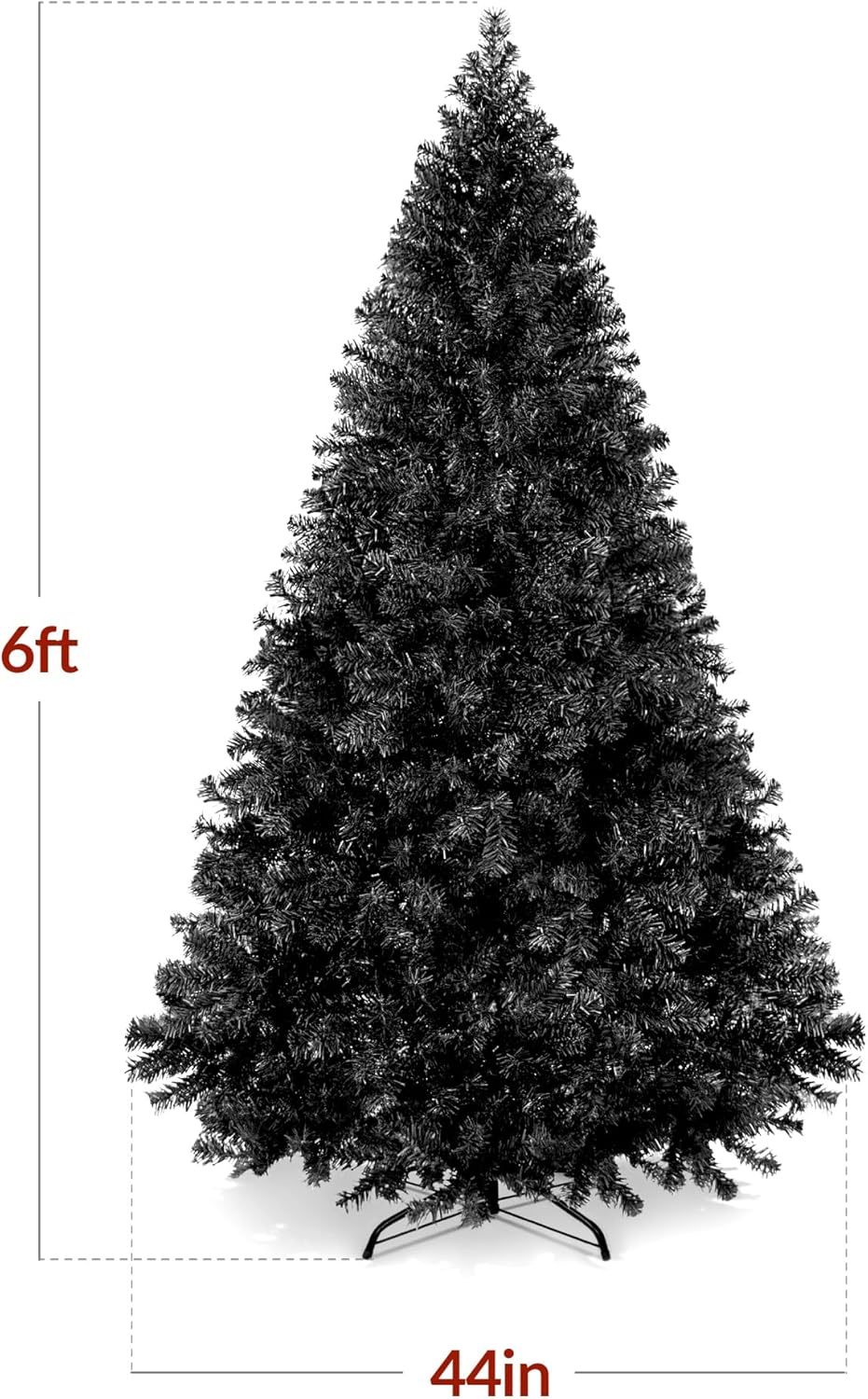 Best Choice Products Artificial Christmas Tree, 6ft Premium Unlit Hinged Design, Dense Branches Realistic Holiday Décor​ w/Easy Assembly, Base