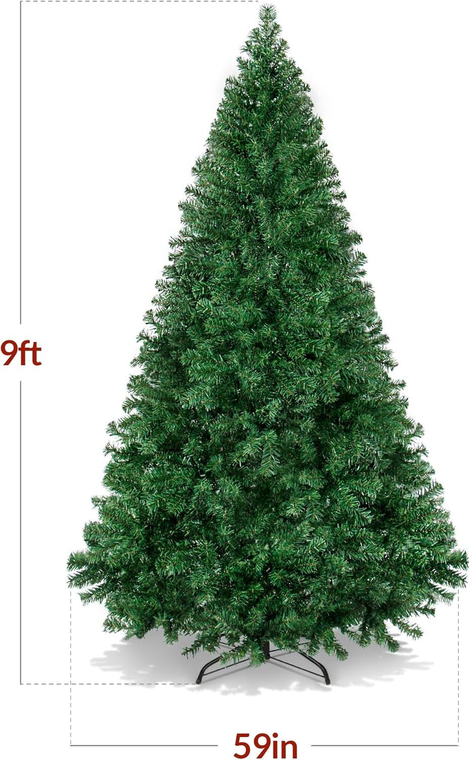 Best Choice Products Artificial Christmas Tree, 6ft Premium Unlit Hinged Design, Dense Branches Realistic Holiday Décor​ w/Easy Assembly, Base
