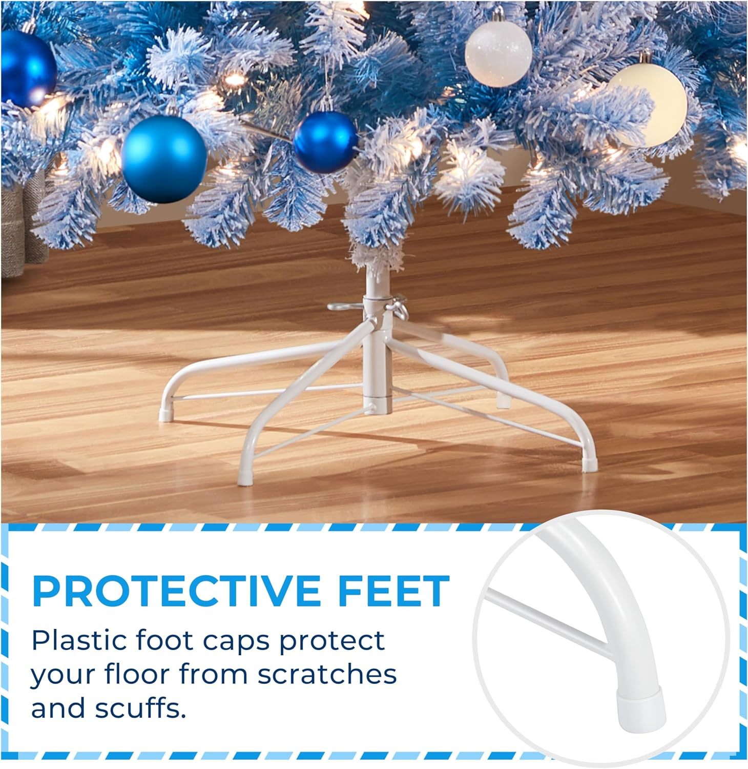 Yaheetech 6ft Snow Flocked Pre-lit Christmas Tree with 250 Warm White Lights, 820 Lush Branch Tips & Quick-Assembly Hinged Design, Full Artificial Xmas Tree for Winter Holiday Décor, Green & White