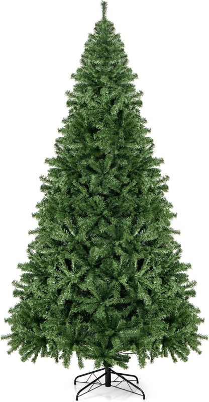 Goplus 5ft Artificial Christmas Tree, Unlit Christmas Pine Tree with 350 PVC Branch Tips, Foldable Metal Stand, Xmas Full Tree for Indoor Home Office Decor