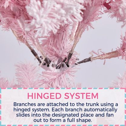 Yaheetech 6ft Snow Flocked Pre-lit Christmas Tree with 250 Warm White Lights, 820 Lush Branch Tips & Quick-Assembly Hinged Design, Full Artificial Xmas Tree for Winter Holiday Décor, Green & White