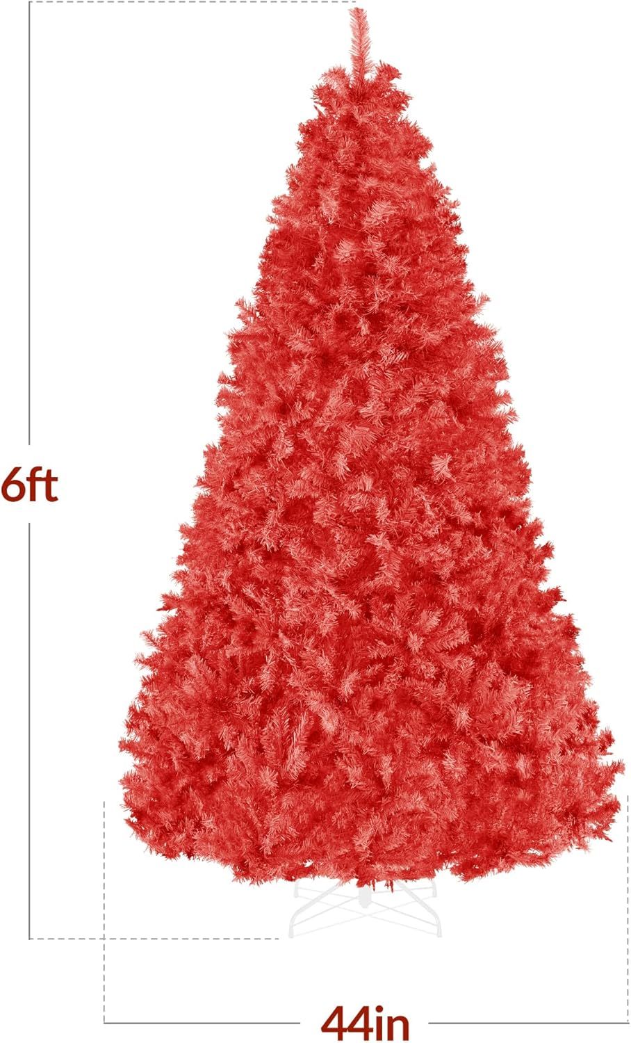 Best Choice Products Artificial Christmas Tree, 6ft Premium Unlit Hinged Design, Dense Branches Realistic Holiday Décor​ w/Easy Assembly, Base