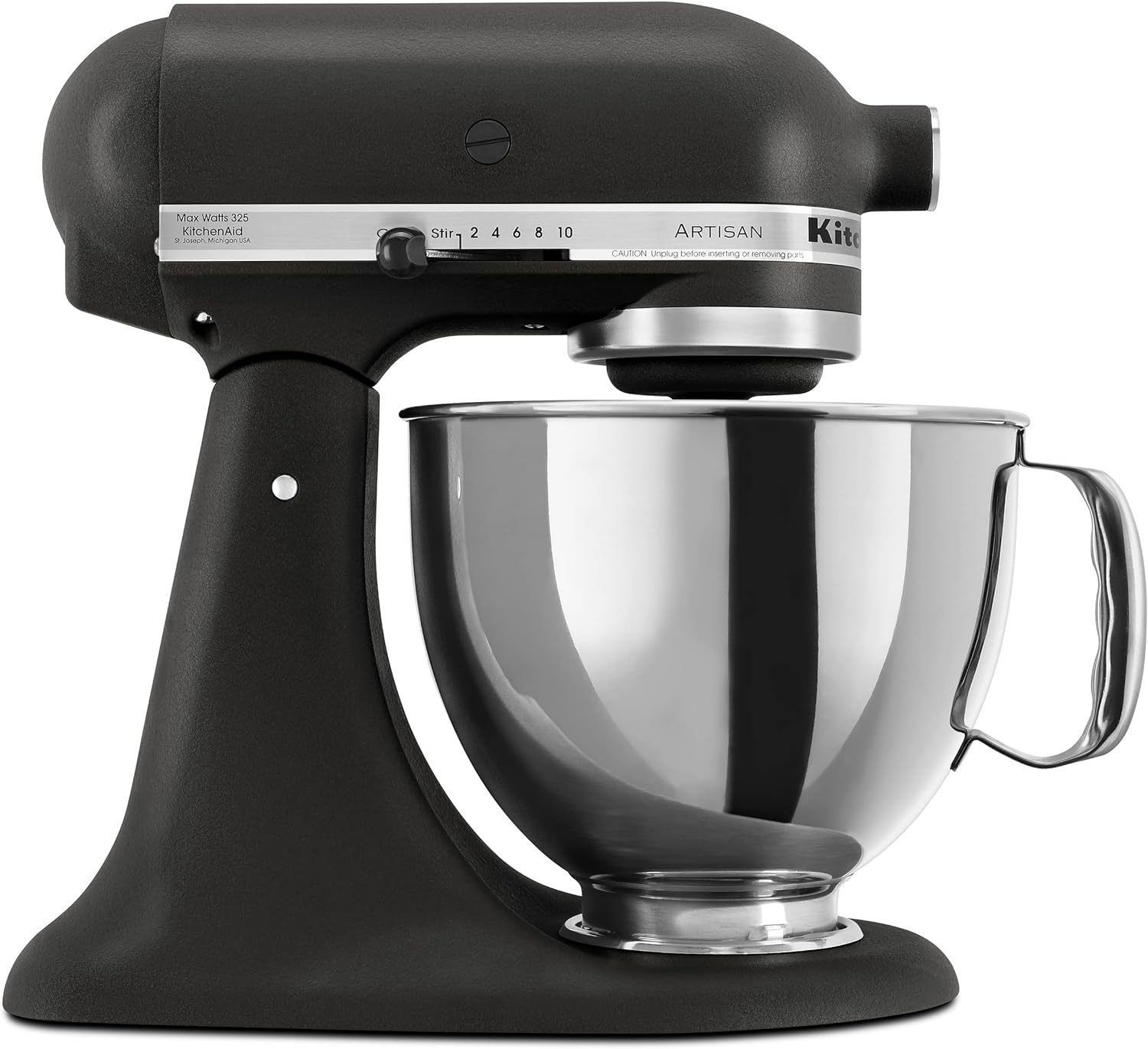 KitchenAid Artisan Series 5 Quart Tilt Head Stand Mixer with Pouring Shield KSM150PS, Onyx Black