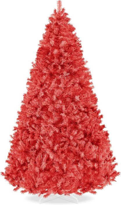 Best Choice Products Artificial Christmas Tree, 6ft Premium Unlit Hinged Design, Dense Branches Realistic Holiday Décor​ w/Easy Assembly, Base