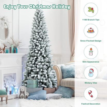 Goplus 5ft Artificial Christmas Tree, Unlit Christmas Pine Tree with 350 PVC Branch Tips, Foldable Metal Stand, Xmas Full Tree for Indoor Home Office Decor