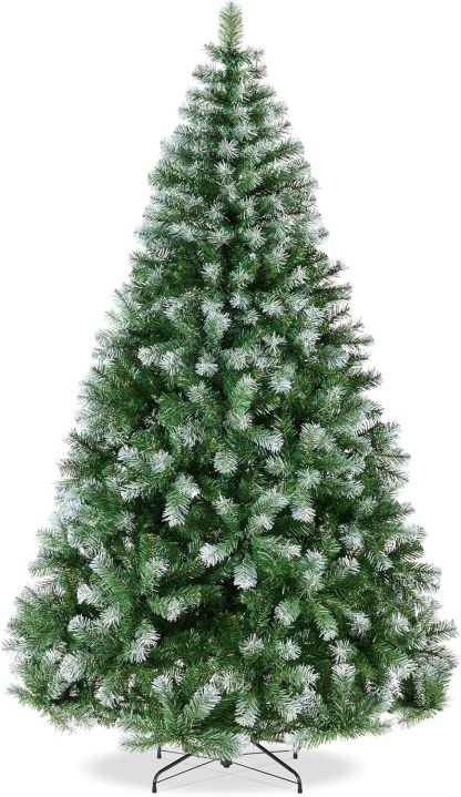 Best Choice Products Artificial Christmas Tree, 6ft Premium Unlit Hinged Design, Dense Branches Realistic Holiday Décor​ w/Easy Assembly, Base