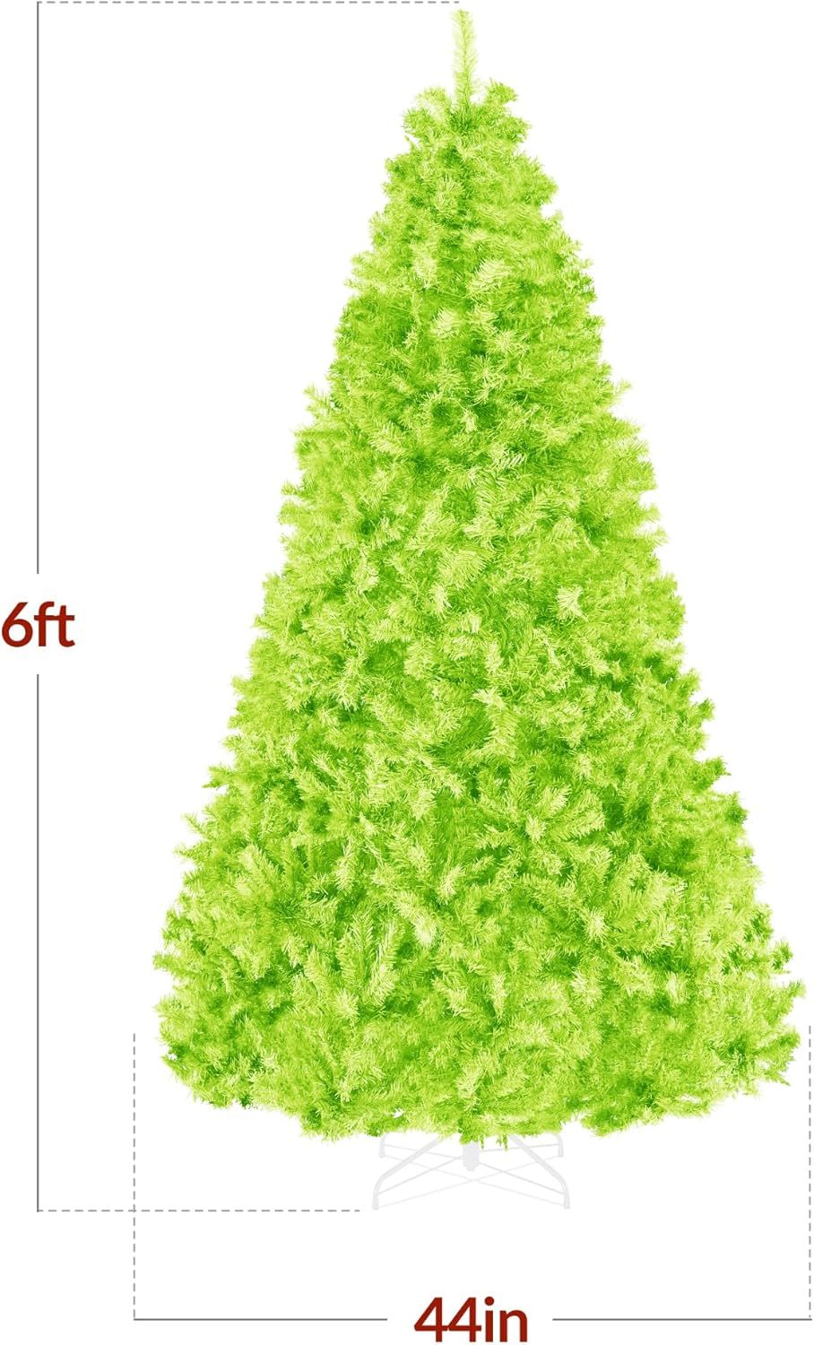 Best Choice Products Artificial Christmas Tree, 6ft Premium Unlit Hinged Design, Dense Branches Realistic Holiday Décor​ w/Easy Assembly, Base