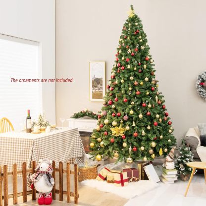 Goplus 5ft Artificial Christmas Tree, Unlit Christmas Pine Tree with 350 PVC Branch Tips, Foldable Metal Stand, Xmas Full Tree for Indoor Home Office Decor