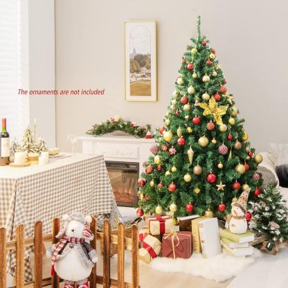 Goplus 5ft Artificial Christmas Tree, Unlit Christmas Pine Tree with 350 PVC Branch Tips, Foldable Metal Stand, Xmas Full Tree for Indoor Home Office Decor