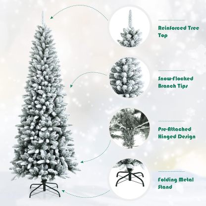 Goplus 5ft Artificial Christmas Tree, Unlit Christmas Pine Tree with 350 PVC Branch Tips, Foldable Metal Stand, Xmas Full Tree for Indoor Home Office Decor