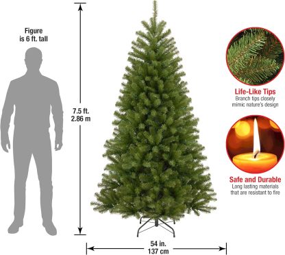 National Tree Company 7.5 ft Unlit North Valley Spruce Artificial Christmas Tree, 1,346 Tips, Includes Stand, Green