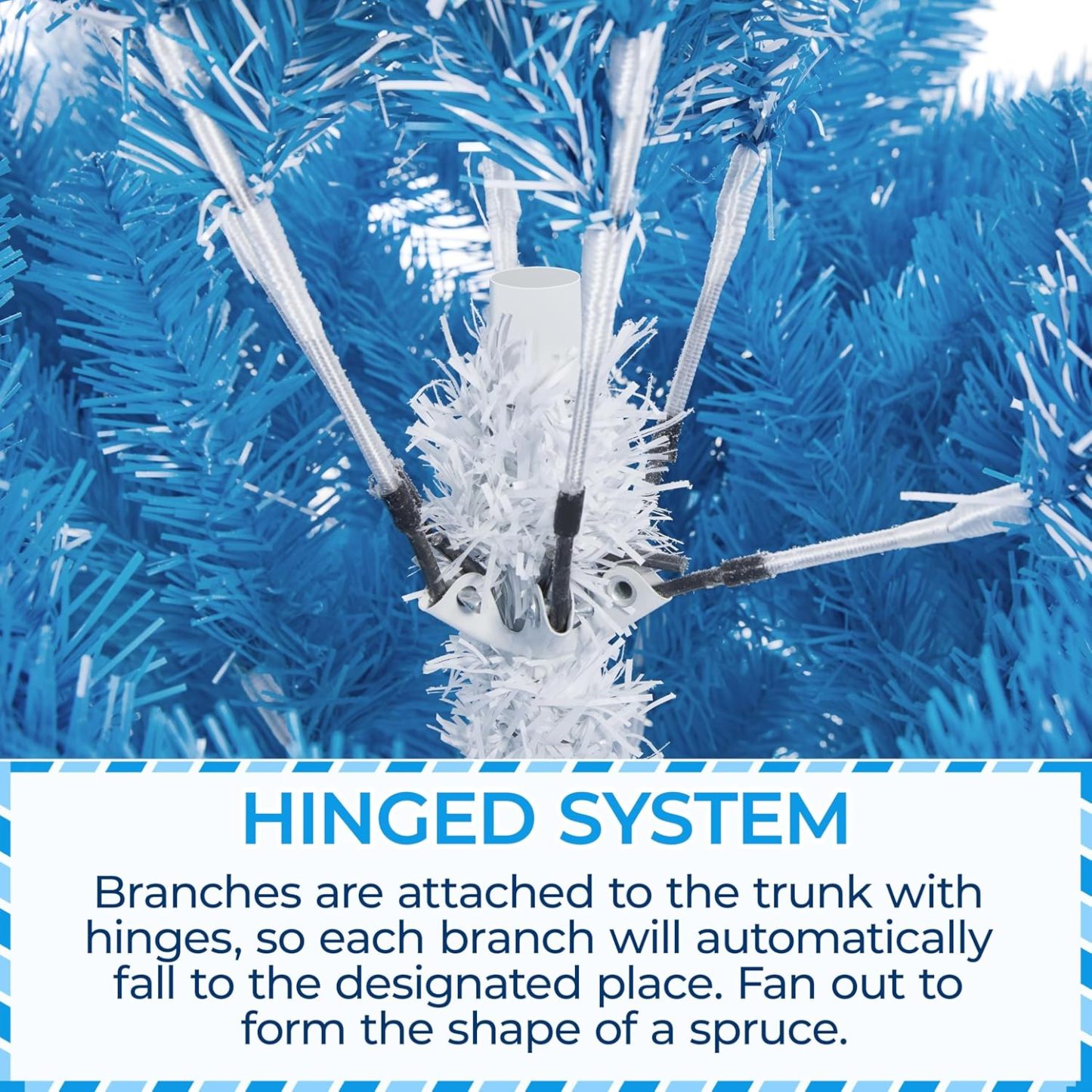 Yaheetech 6ft Snow Flocked Pre-lit Christmas Tree with 250 Warm White Lights, 820 Lush Branch Tips & Quick-Assembly Hinged Design, Full Artificial Xmas Tree for Winter Holiday Décor, Green & White