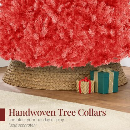 Best Choice Products Artificial Christmas Tree, 6ft Premium Unlit Hinged Design, Dense Branches Realistic Holiday Décor​ w/Easy Assembly, Base