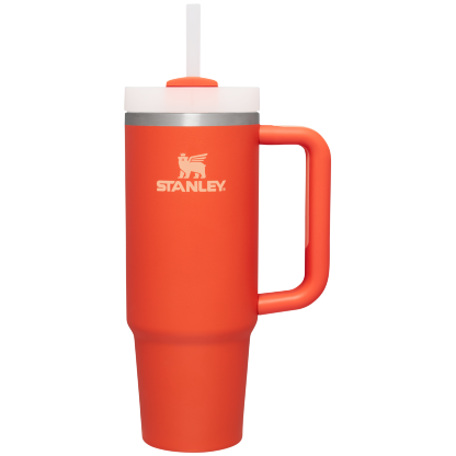 Stanley Quencher H2.0 Flowstate Tumbler 30 oz Cup In Tigerlily Orange