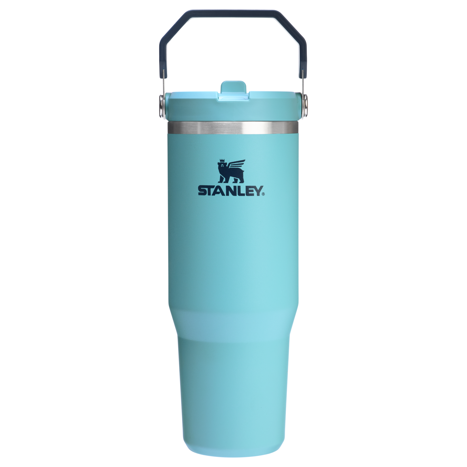 Stanley 30 OZ IceFlow Flip Straw Stainless Steel Tumbler In Agave Blue