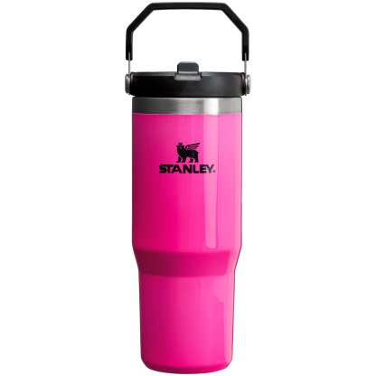 30 OZ Stanley IceFlow Flip Straw Tumbler Water Bottle In Electric Pink
