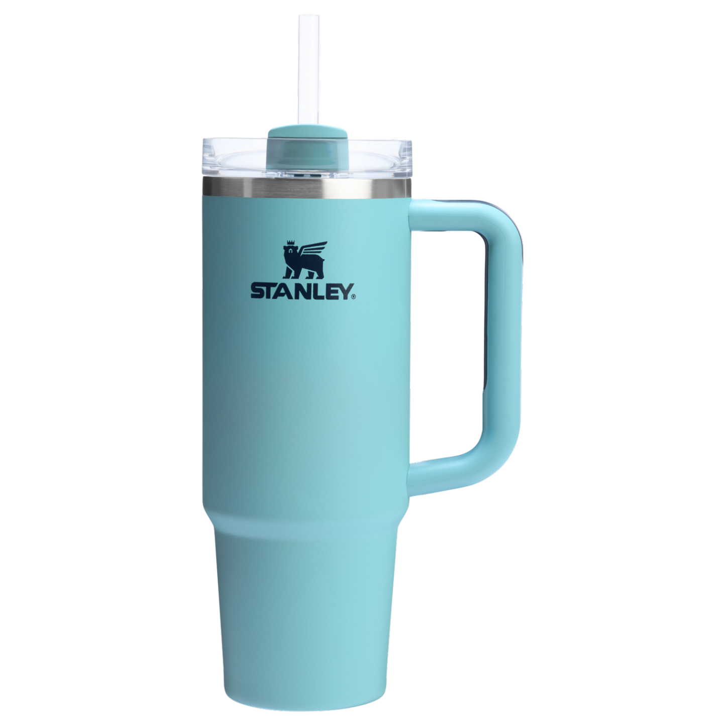 Stanley 40 OZ Quencher FlowState Stainless Steel Tumbler With Straw And Handle In Agave Blue