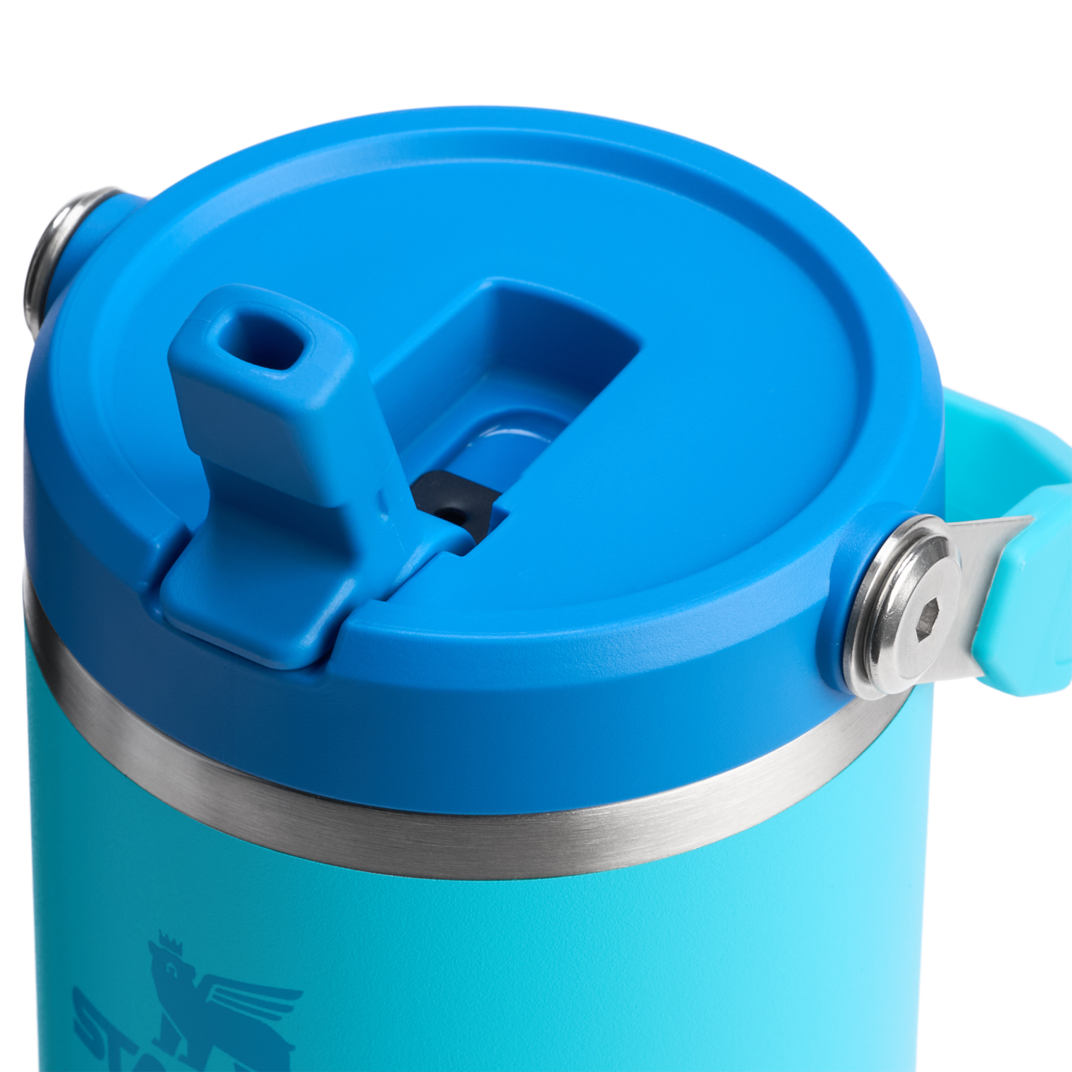 Stanley 30 oz IceFlow Flip Straw Water Bottle In Splash Blue