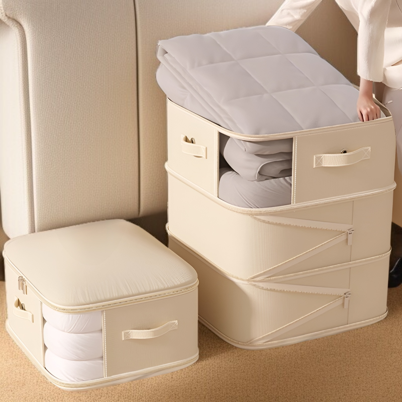 Quilt-Aufbewahrungstasche, Kompressionstasche für Kleidung und Hosen, für den Kleiderschrank, Aufbew