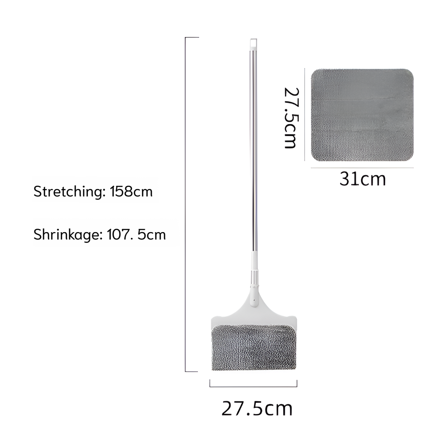 Lazy Mop Teleskop-Zwei-in-Eins-Mopp Haushaltsglasreinigung Fensterreinigungsbürste Deckenmopp Doppel