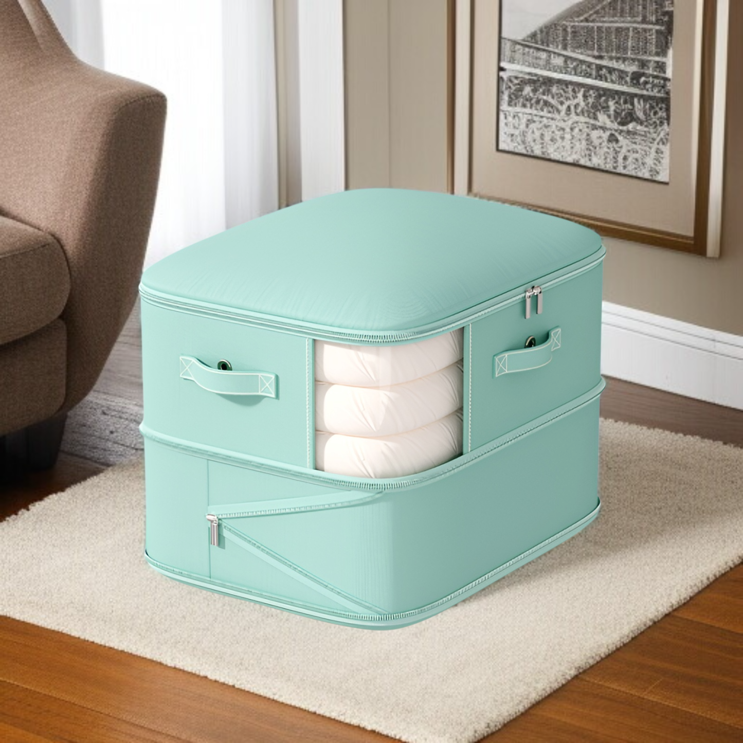 Quilt-Aufbewahrungstasche, Kompressionstasche für Kleidung und Hosen, für den Kleiderschrank, Aufbew