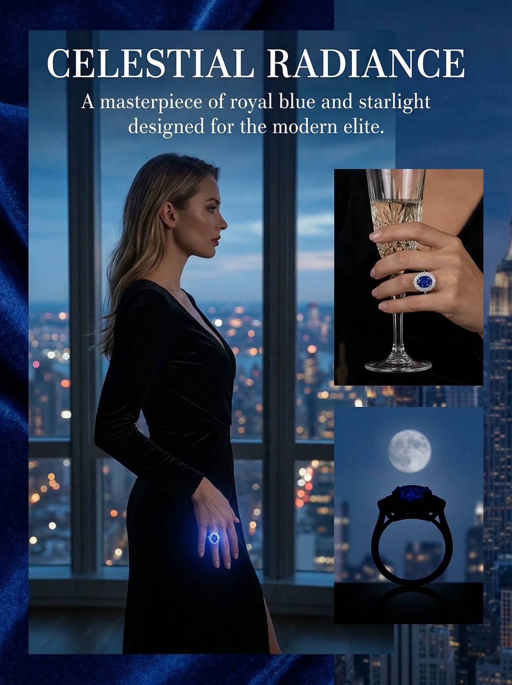 The Modern Aesthetic Design "Starry Sky" Series - Royal Grade Sapphire and Celestial Diamond Ring 