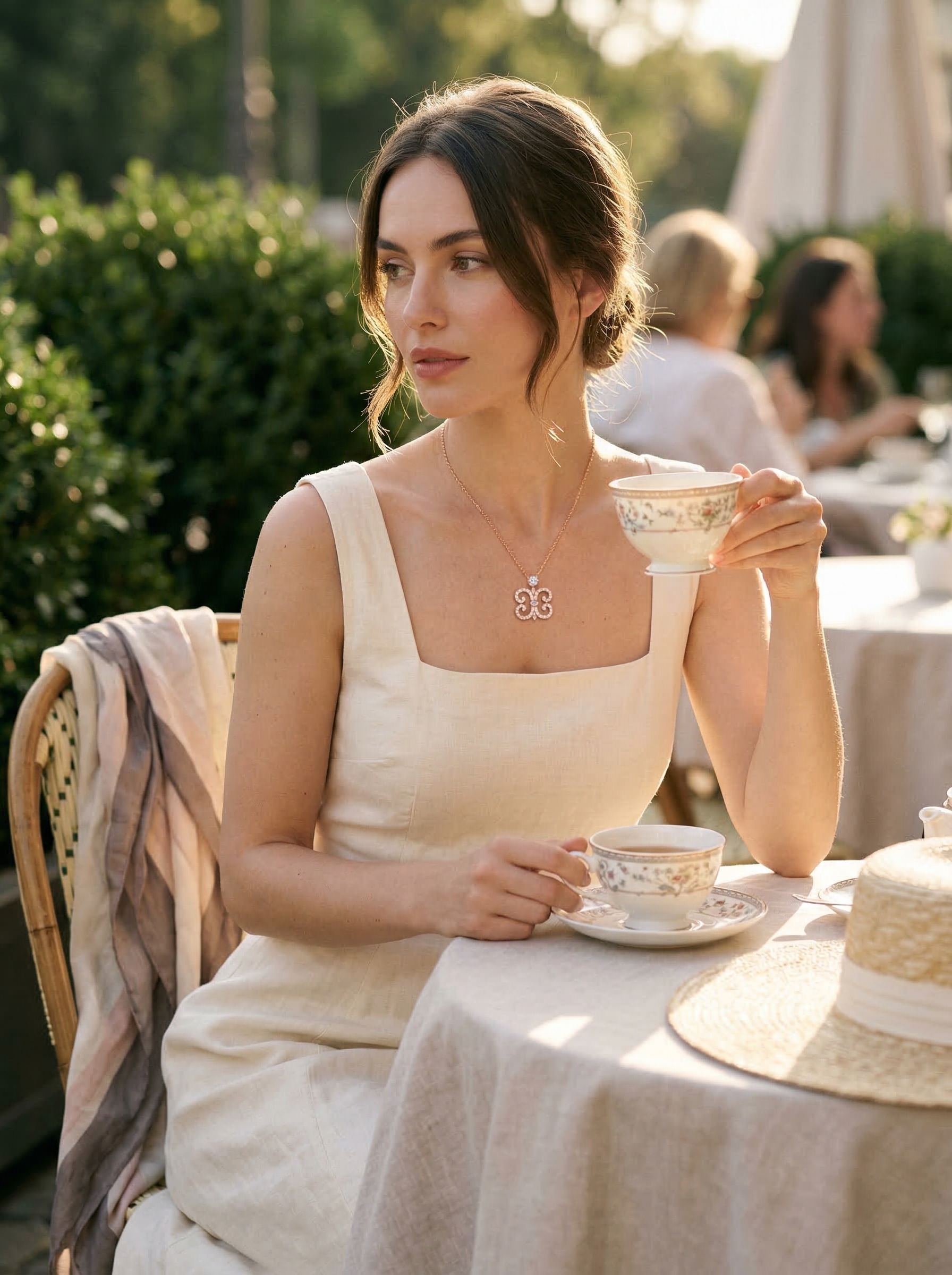 Victoria Court Style Young Princess Pink Rose Gold Beaded Chain