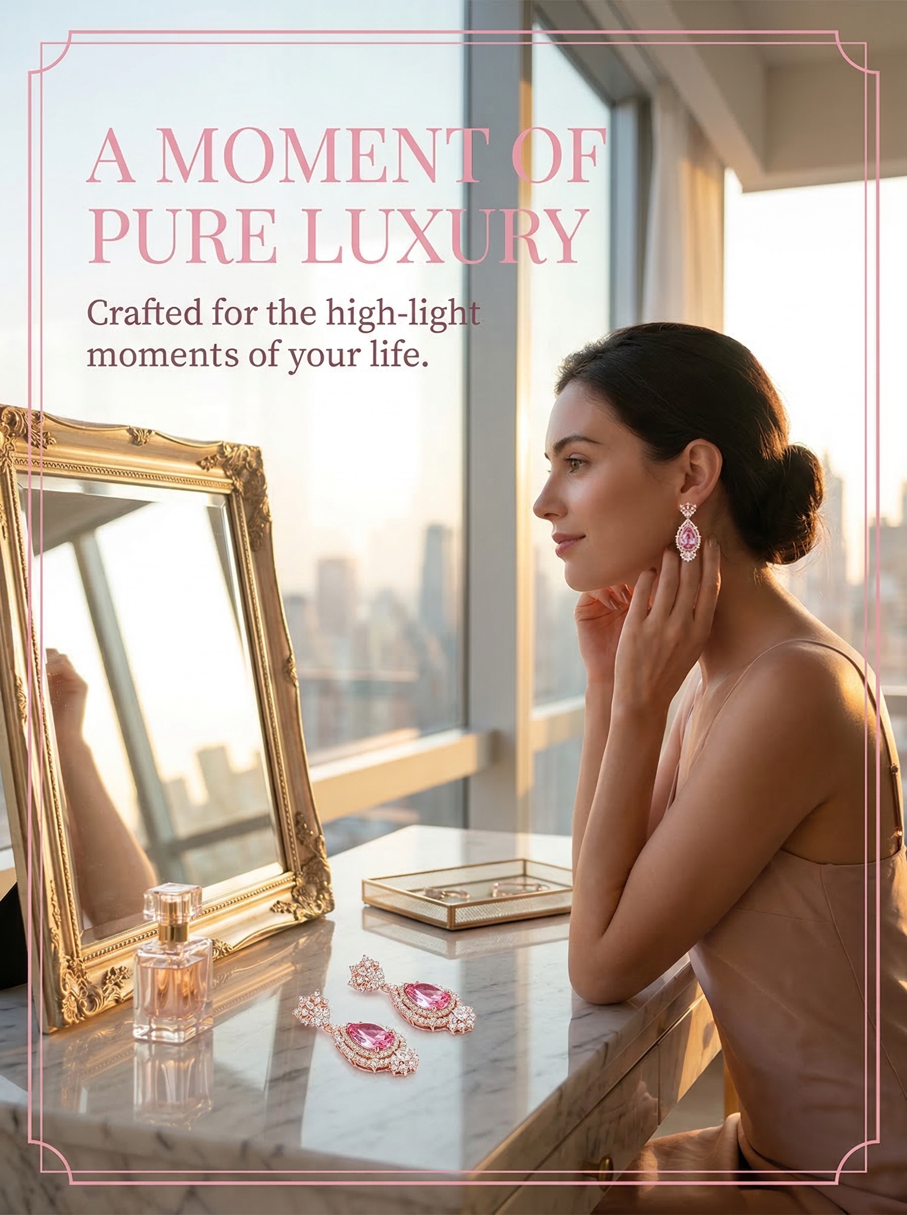 Victoria's idealistic court-style pink diamond drop earrings for a young princess 