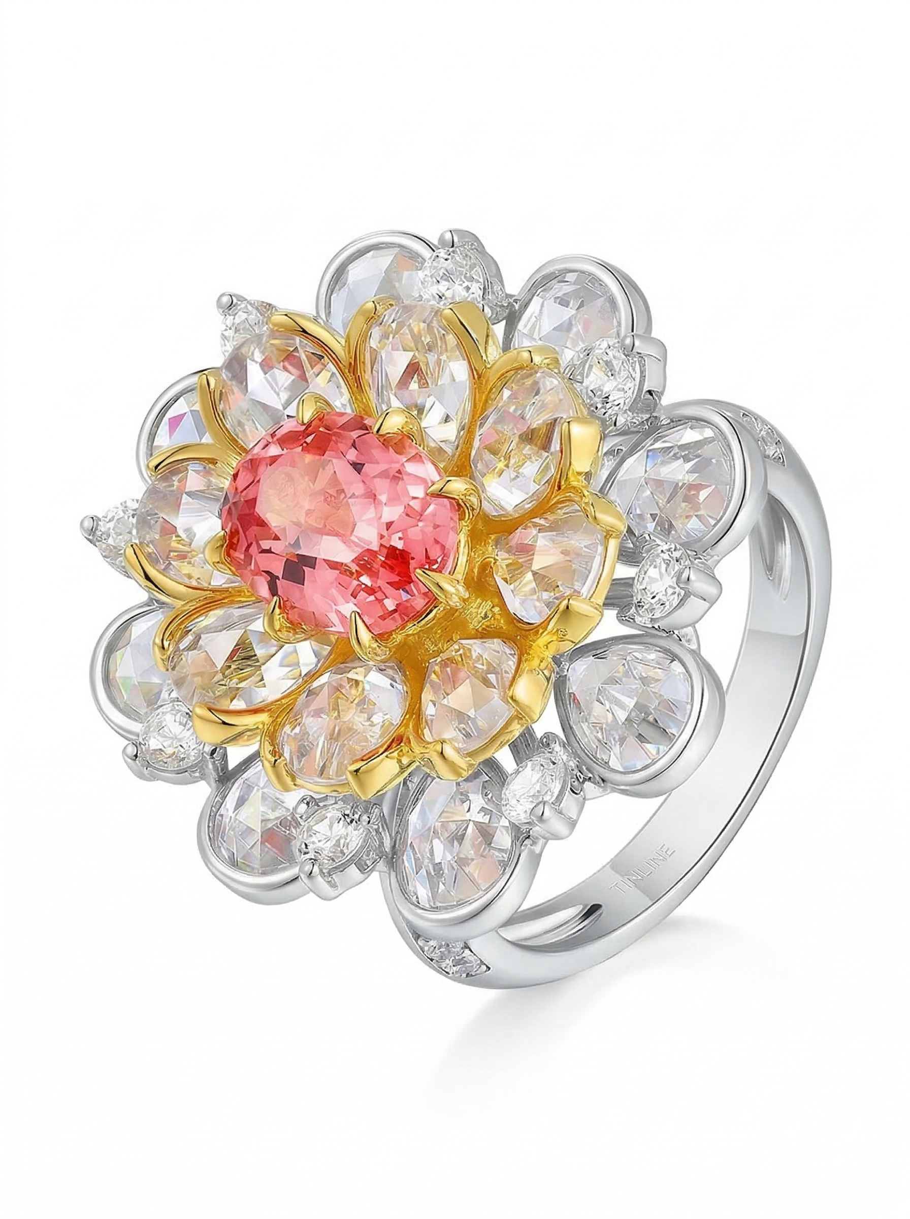 The "Young Girl in Full Bloom" series features a design of blooming chrysanthemums integrated with a design of a gemstone ring that connects one to nature. 