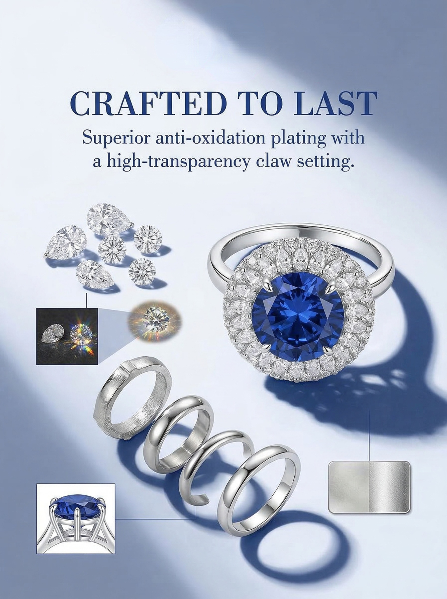 The Modern Aesthetic Design "Starry Sky" Series - Royal Grade Sapphire and Celestial Diamond Ring 