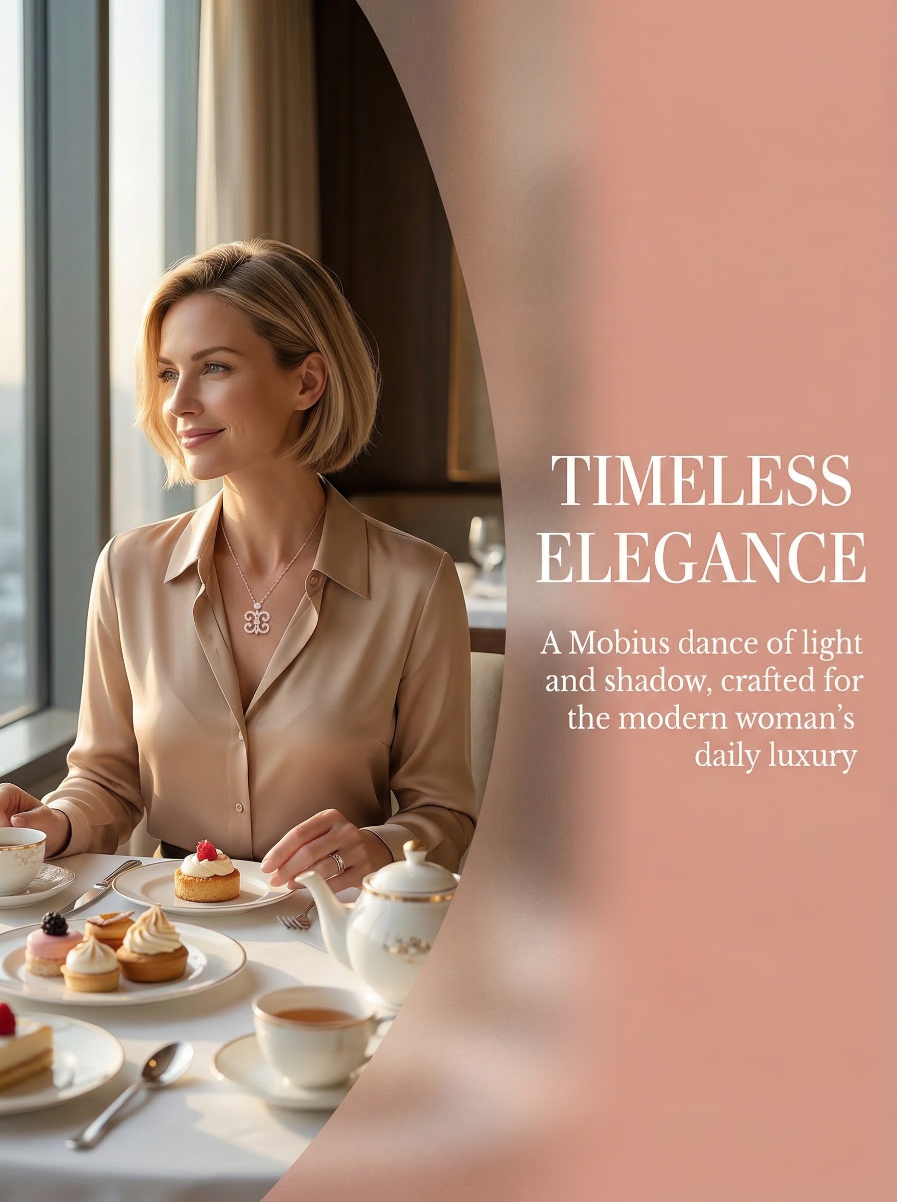 Victoria Court Style Young Princess Pink Rose Gold Beaded Chain