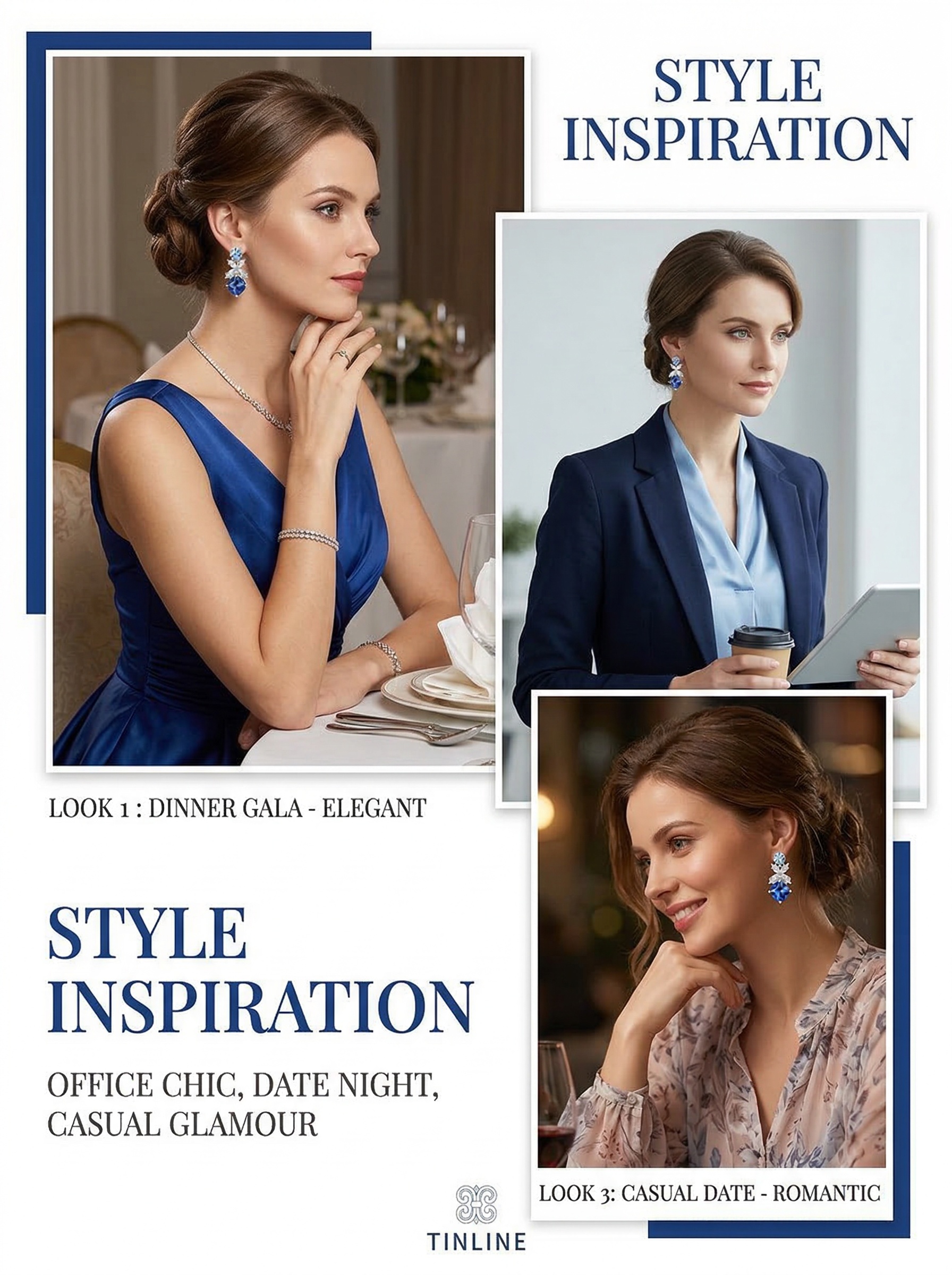 Modern Art Aesthetic Dream Blue Butterfly Shadow Sea Blue Series Professional Women's Sapphire Earrings 