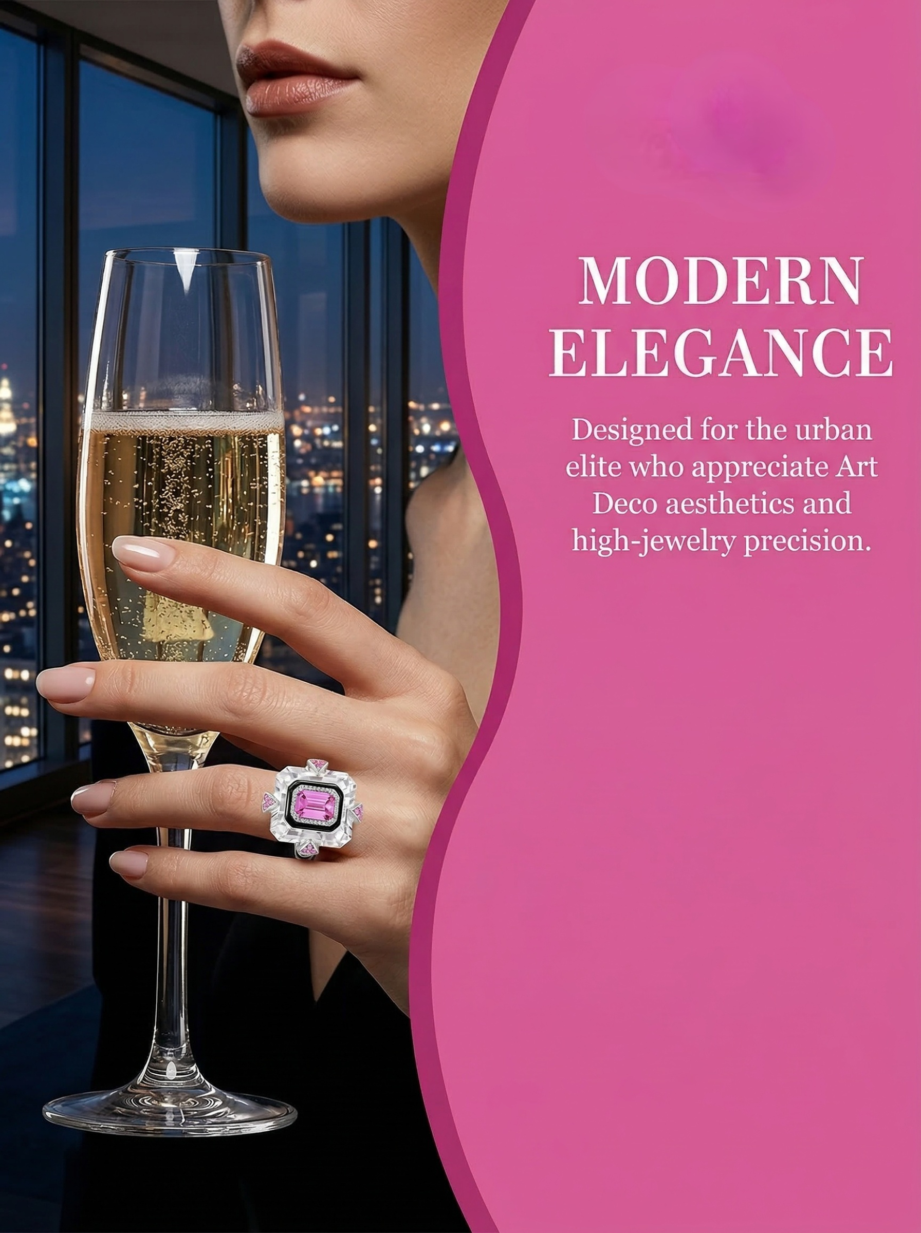 French-style romantic romantic art high-purity natural fashionable pink sapphire ring 