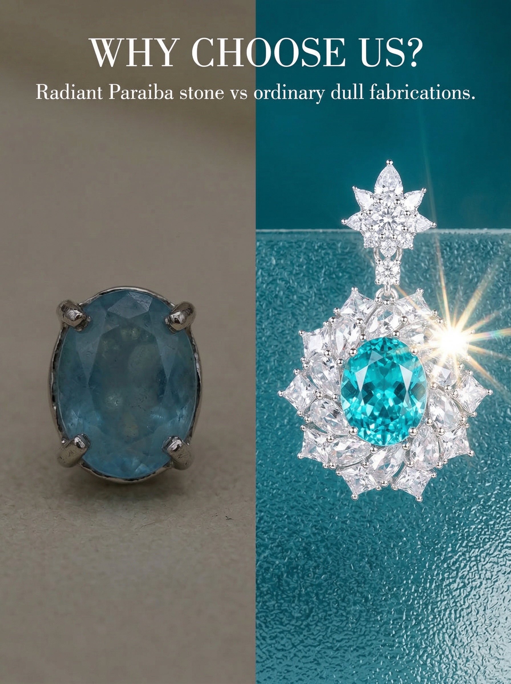 The Blue Paradise of Maldives: Paraiaba Blue Retro Star Set Pure Natural Gemstone Earrings 