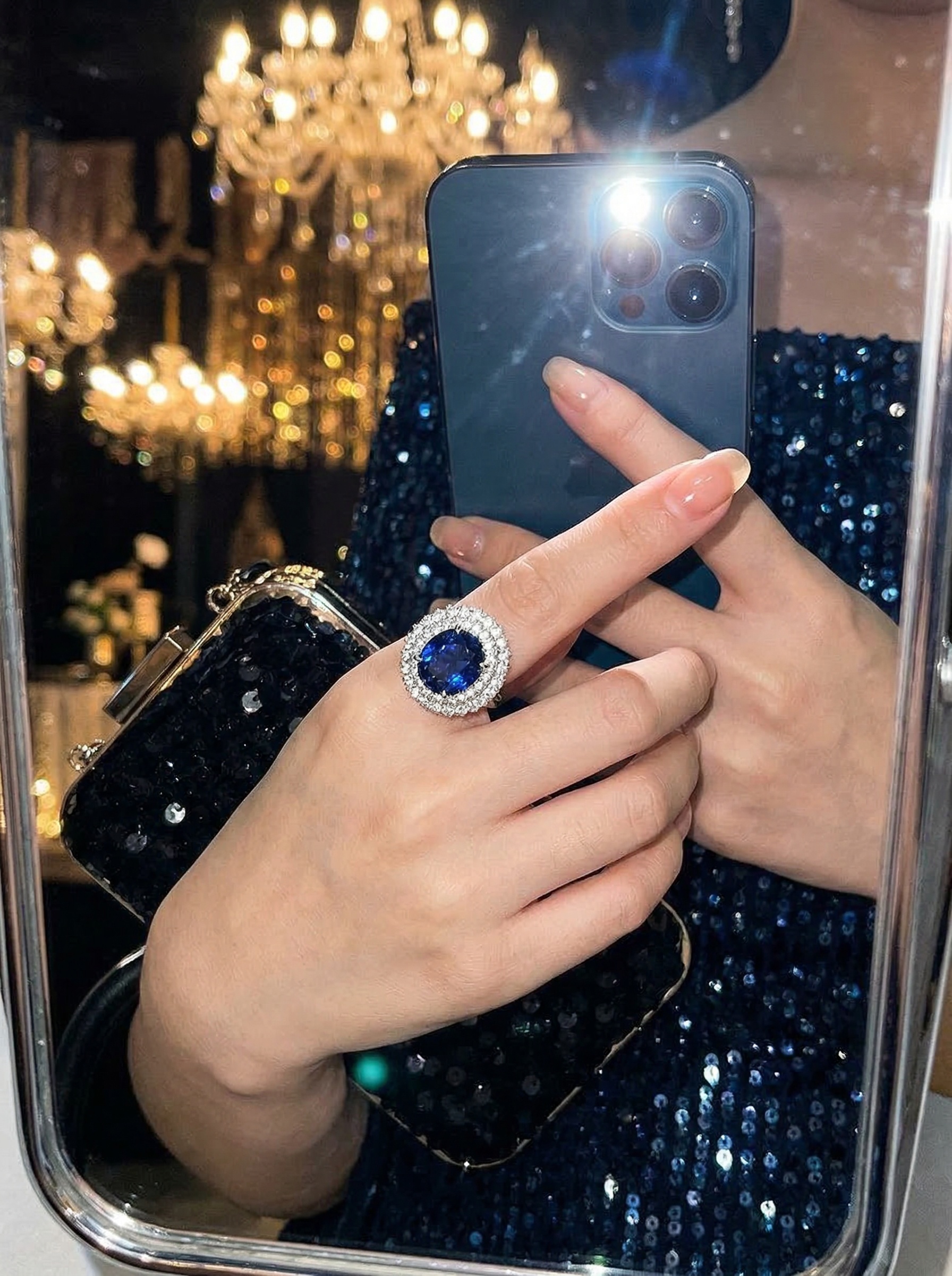 The Modern Aesthetic Design "Starry Sky" Series - Royal Grade Sapphire and Celestial Diamond Ring 