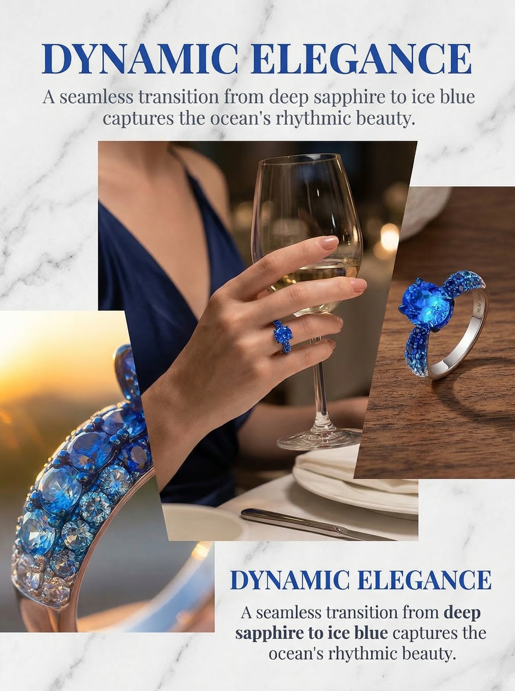 Modern art aesthetic cultivation of the Kashmirian iridescent gradient craftsmanship creates a dazzling professional-grade sapphire ring. 