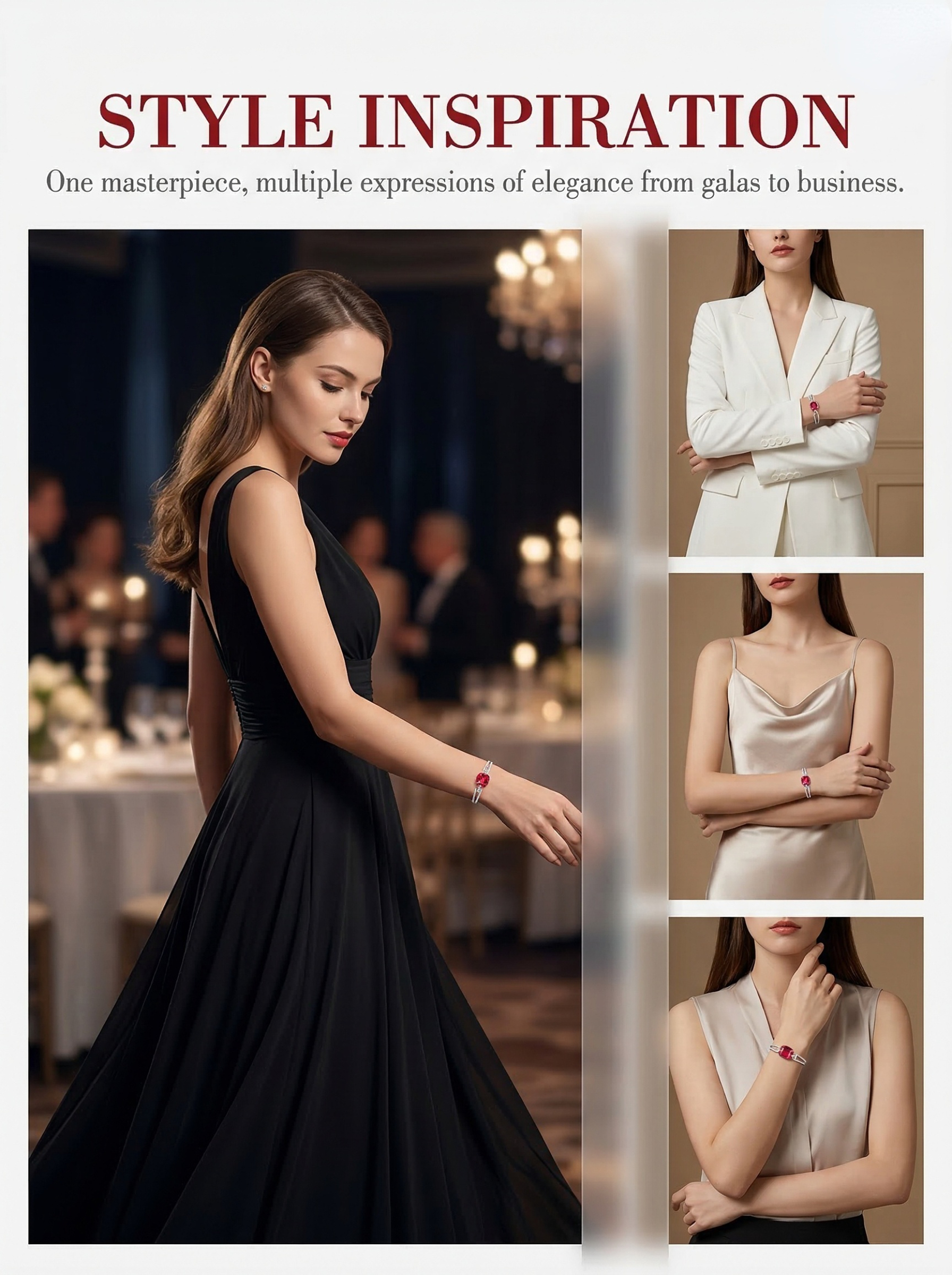 High-purity natural brilliant ruby luxury bracelet - 6.8 carats 20CM 