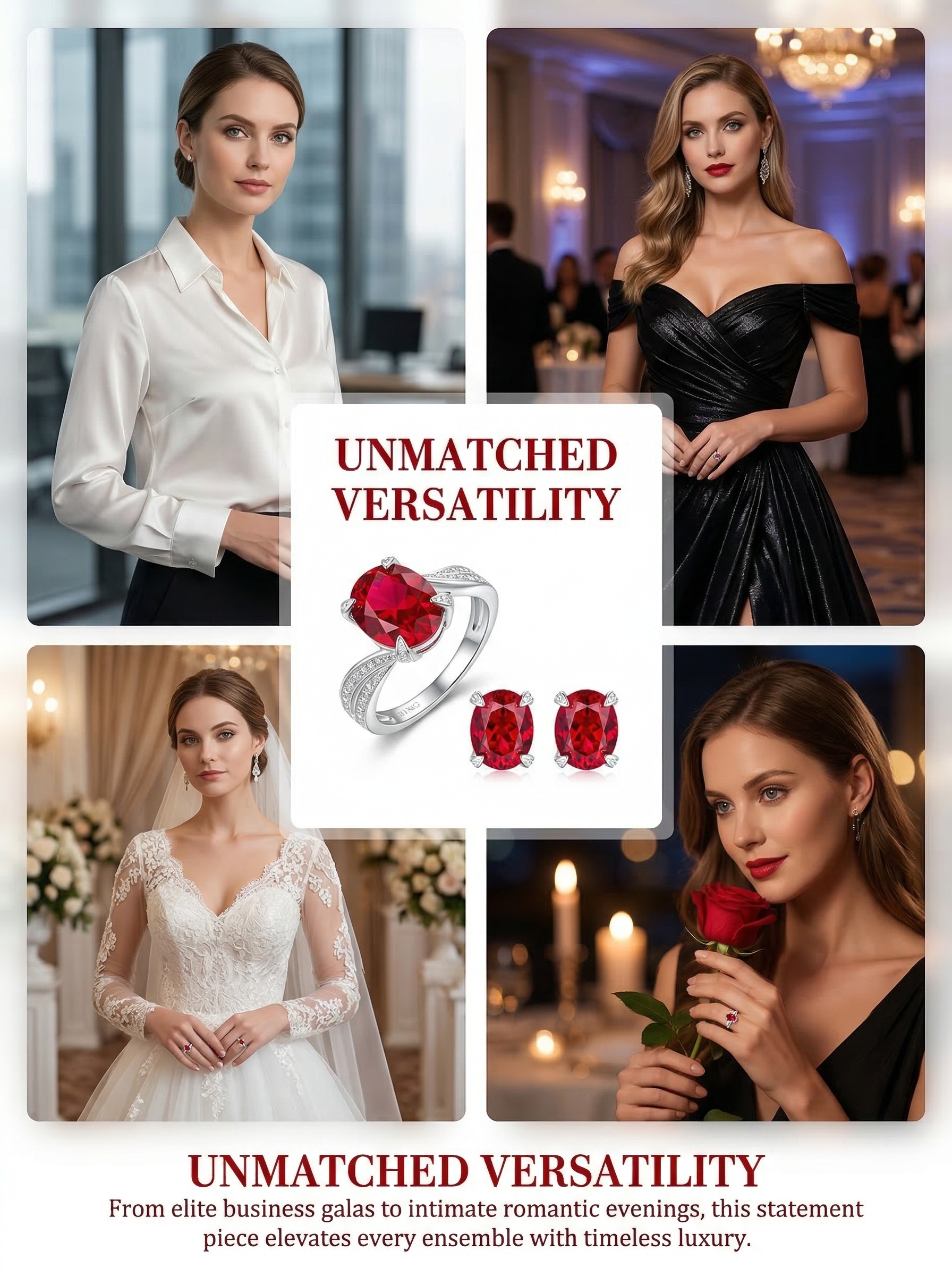 Court-style natural ruby art oval natural main stone interwoven diamond ring 