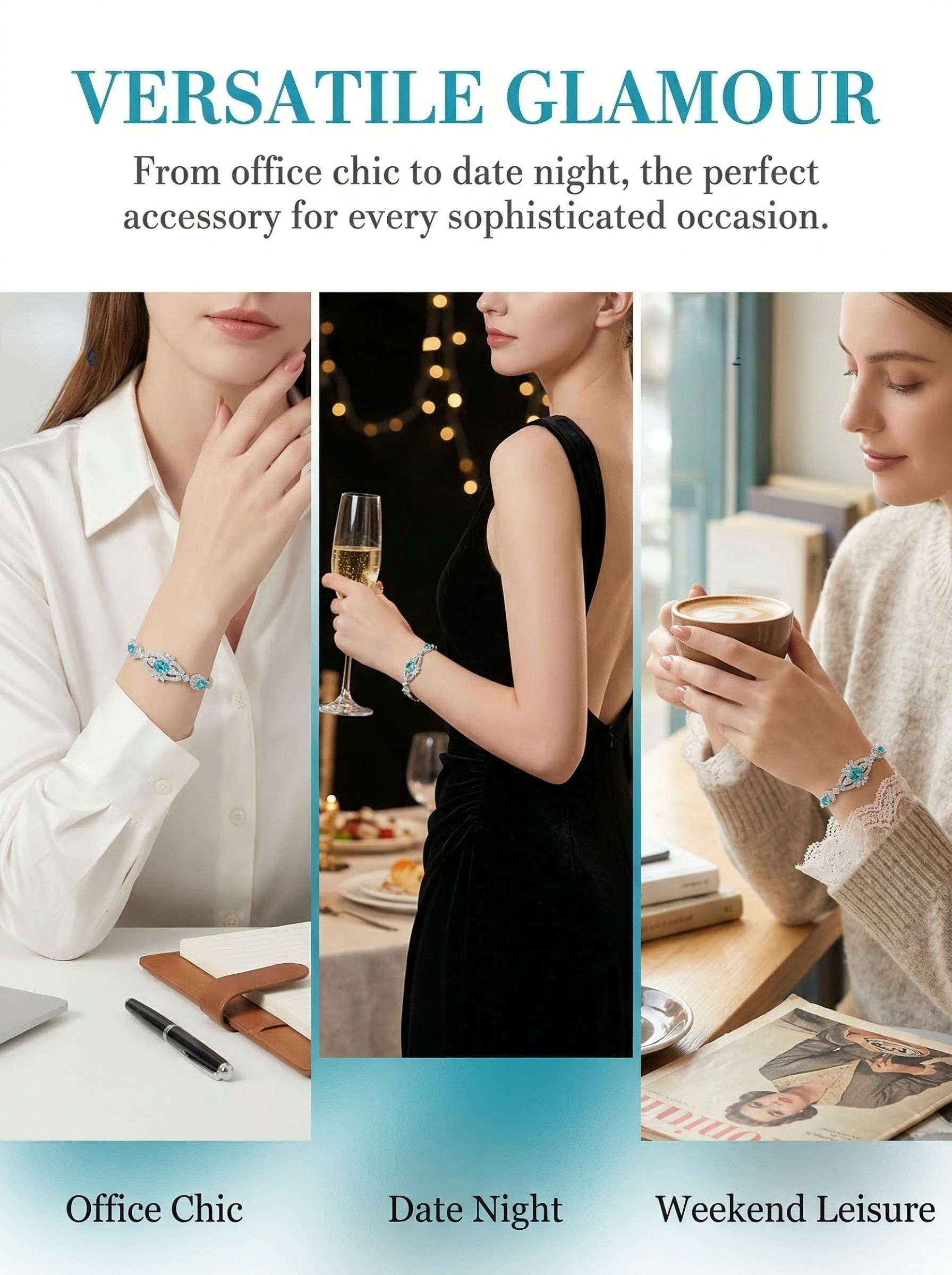 Maldives Sea Blue Collection Bracelet - A classic and fashionable piece featuring Paraiba tourmaline and high-purity natural gemstones weighing 6.8 carats.