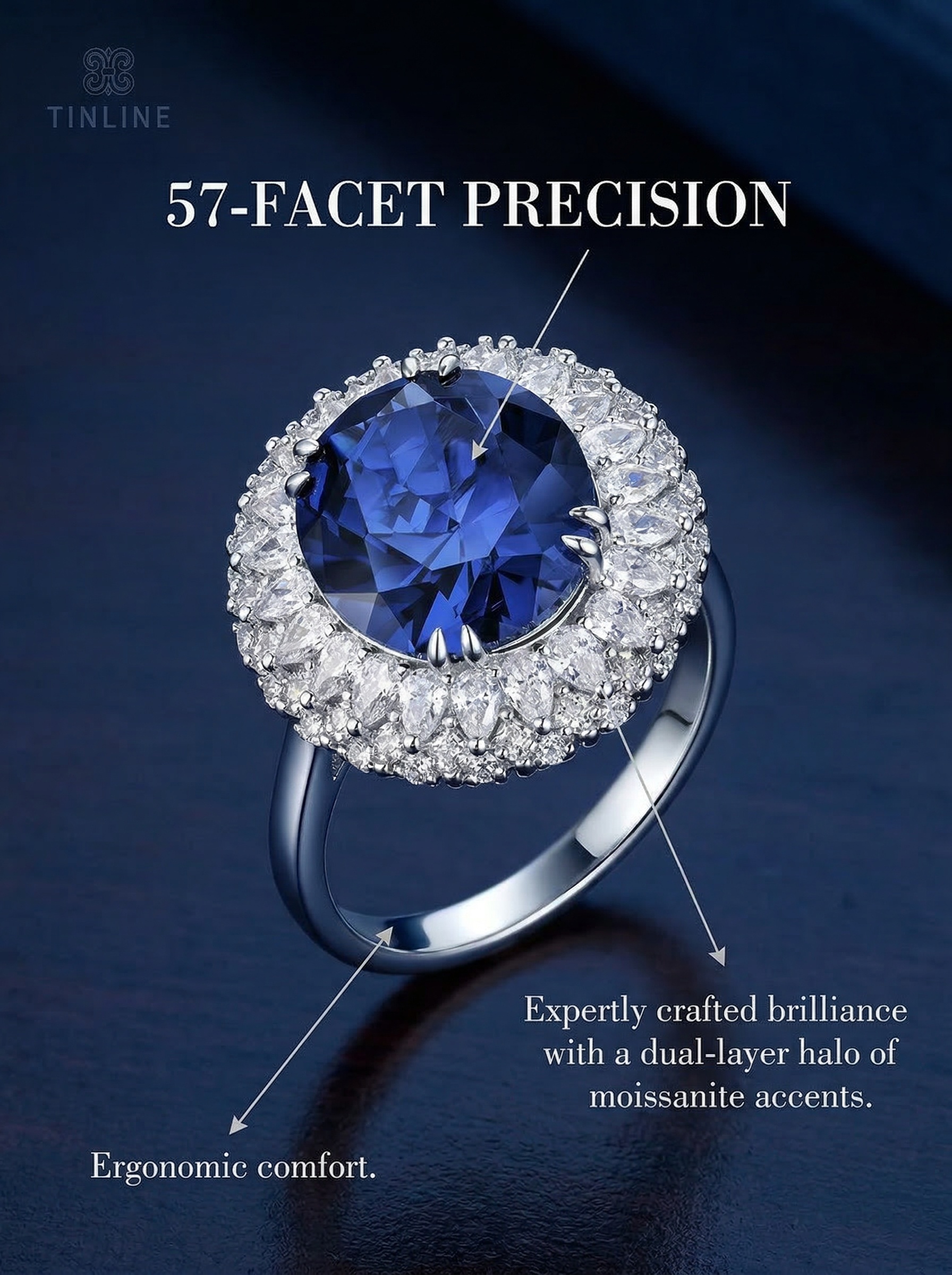 The Modern Aesthetic Design "Starry Sky" Series - Royal Grade Sapphire and Celestial Diamond Ring 